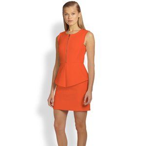 Tibi Zipfront  Orange  Sleeveless Peplum Dress 2